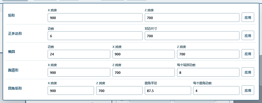 轮廓预设